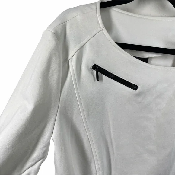 Lane Bryant Jacket 20 White Black Bomber Zipper - Picture 2 of 9